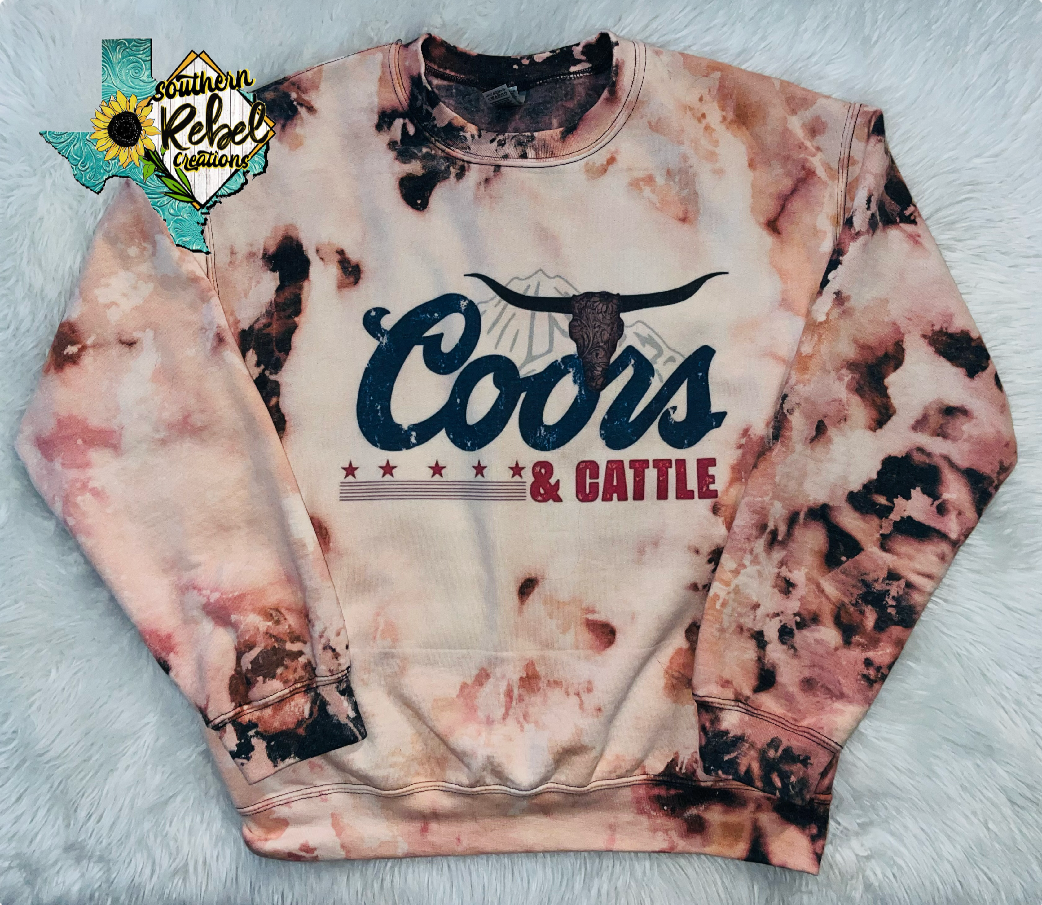 Coors & Cattle Cowhide Bleached Sweatshirt