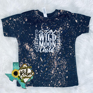 Stay Wild Moon Child Bleached Shirt 🌙